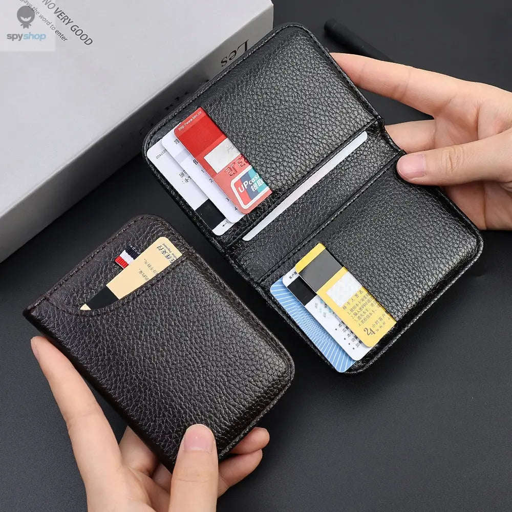 Super Slim PU Leather Card Wallet for Everyday Carry-black