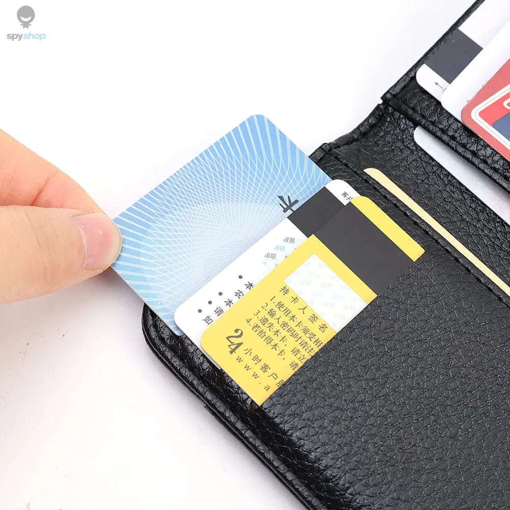Super Slim PU Leather Card Wallet for Everyday Carry-black
