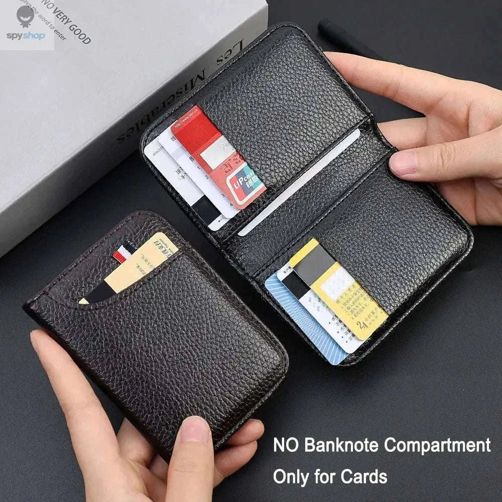Super Slim PU Leather Card Wallet for Everyday Carry-black