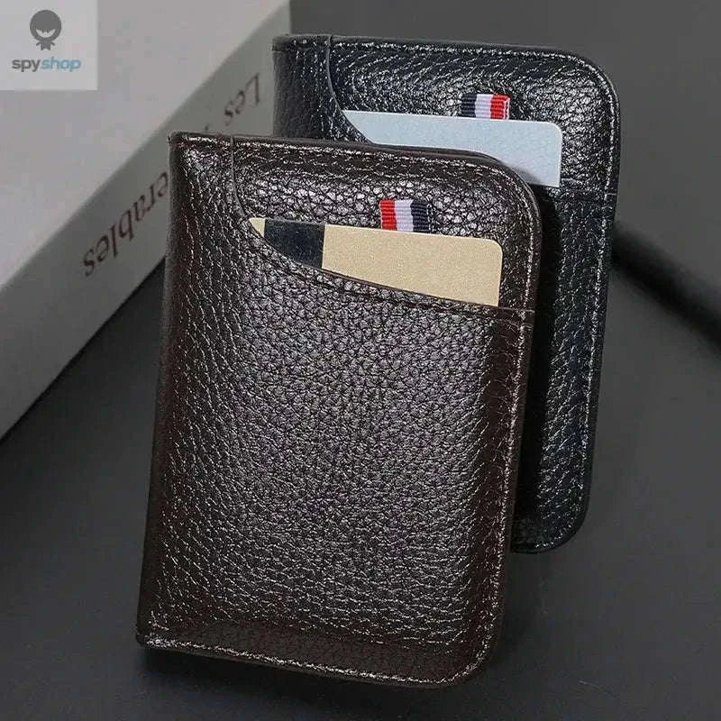 Super Slim PU Leather Card Wallet for Everyday Carry-black