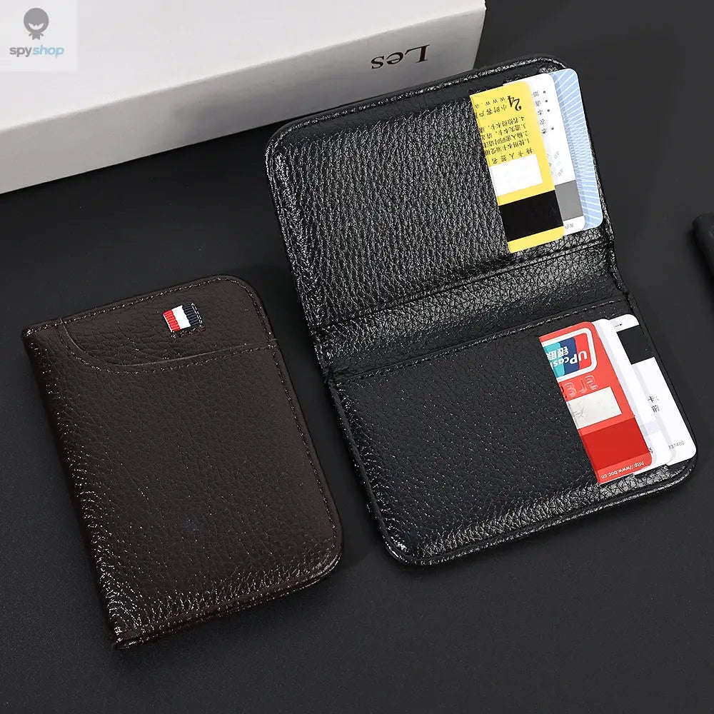 Super Slim PU Leather Card Wallet for Everyday Carry-black