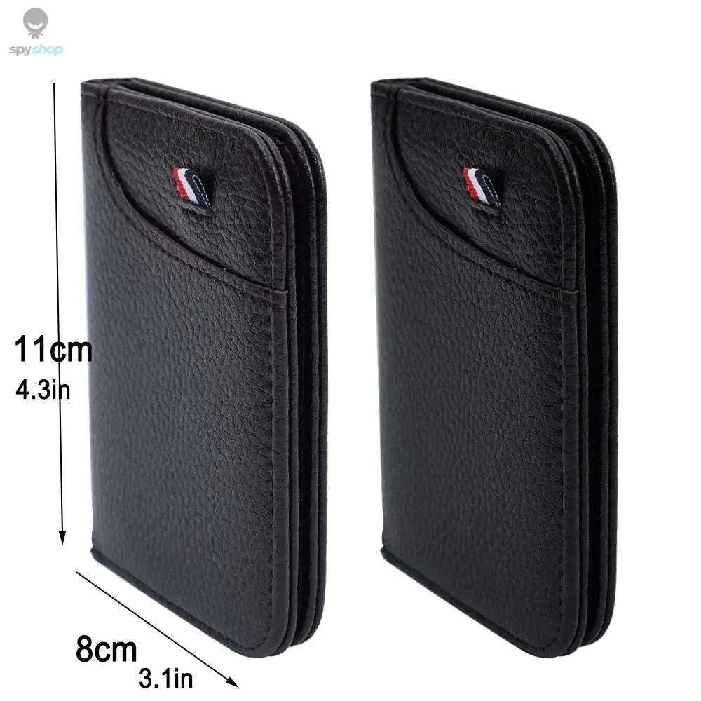 Super Slim PU Leather Card Wallet for Everyday Carry-black