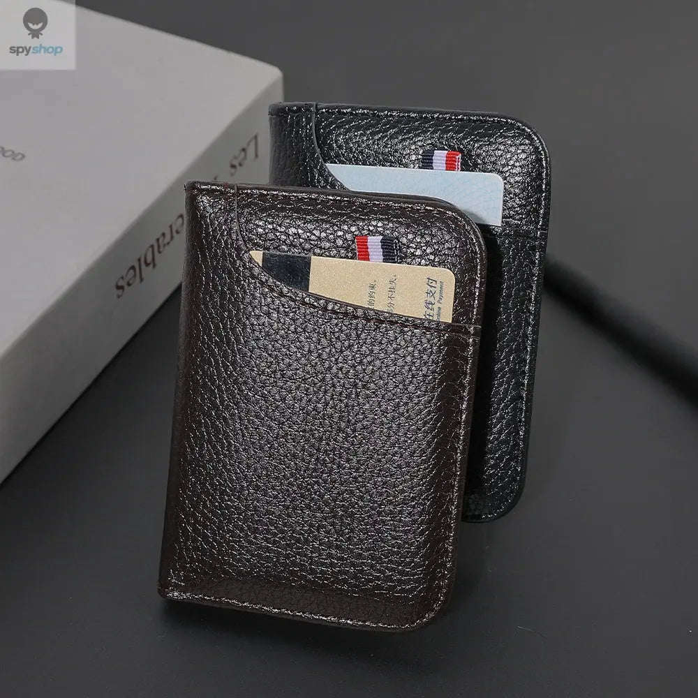 Super Slim PU Leather Card Wallet for Everyday Carry-black