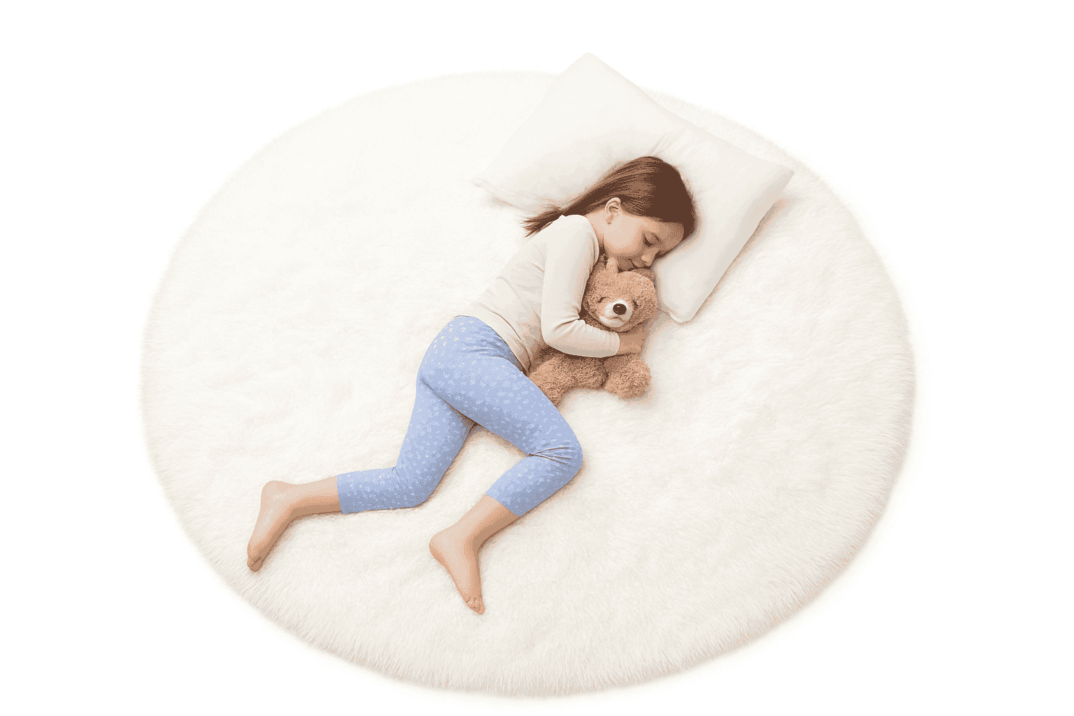 Super Soft Plush Round Rug Mat for Cozy Home Comfort-blue / 100x100cm