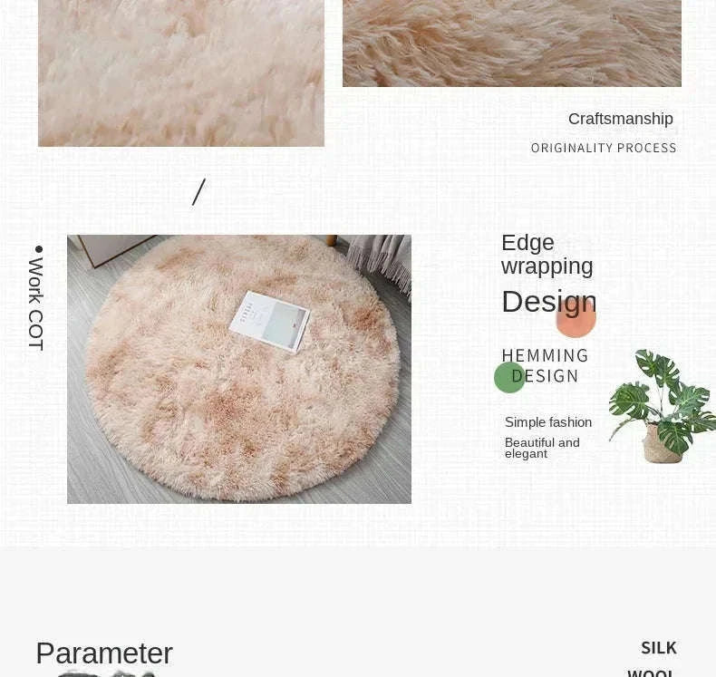 Super Soft Plush Round Rug Mat for Cozy Home Comfort-blue / 100x100cm