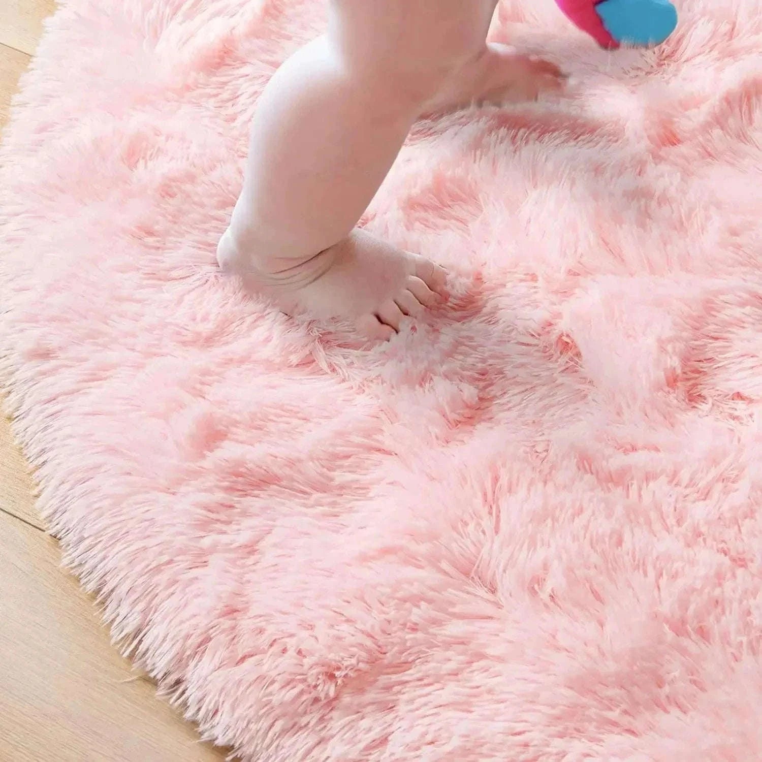 Super Soft Plush Round Rug Mat for Cozy Home Comfort-blue / 100x100cm