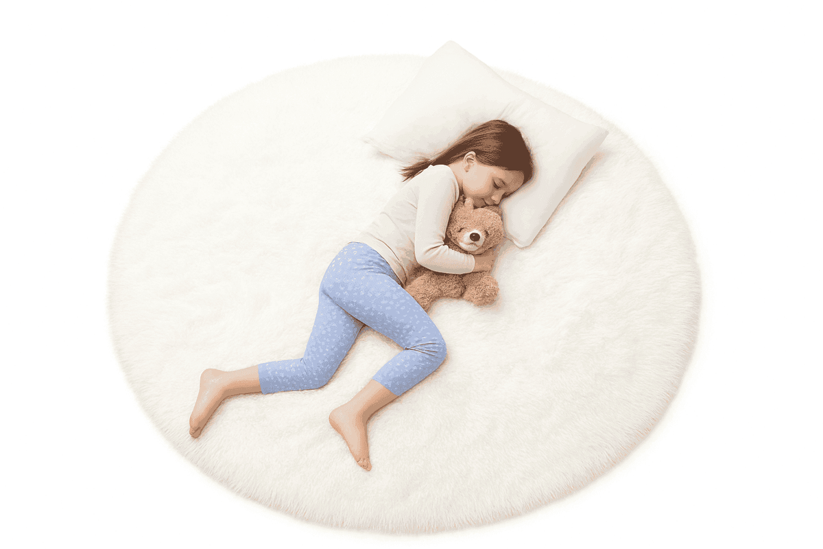 Super Soft Plush Round Rug Mat for Cozy Home Comfort-blue / 100x100cm