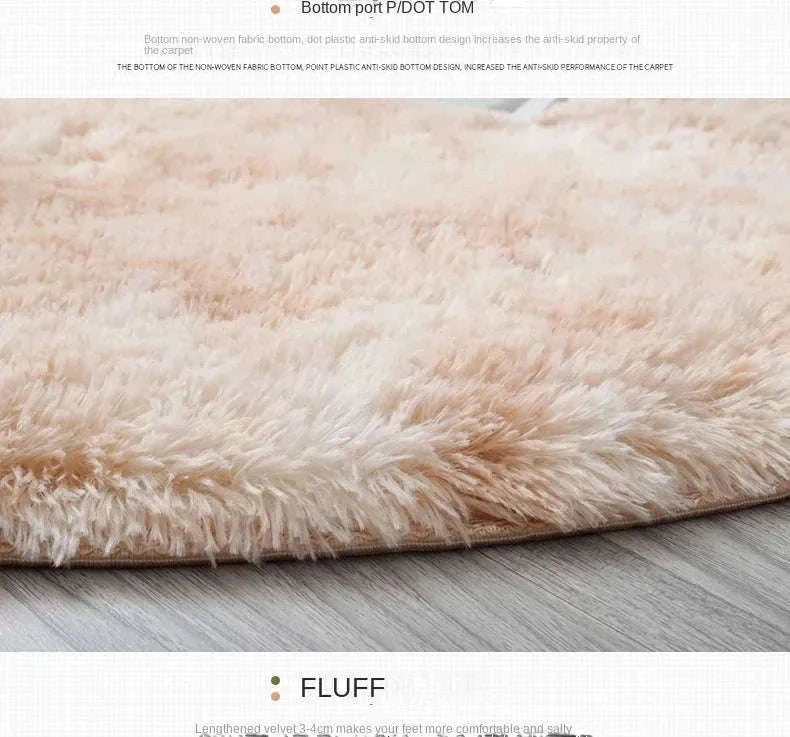 Super Soft Plush Round Rug Mat for Cozy Home Comfort-blue / 100x100cm