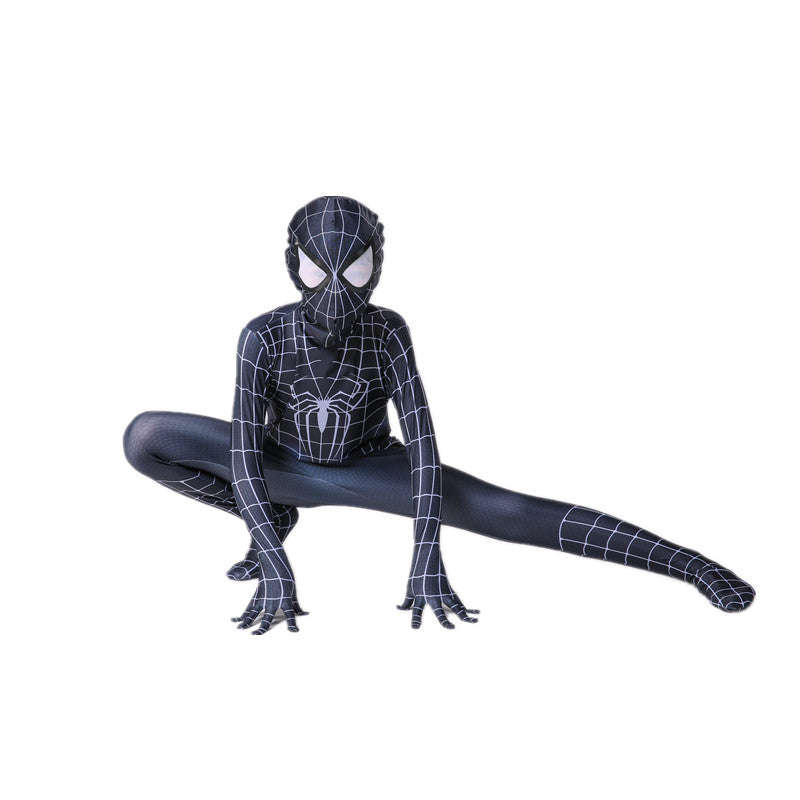 Superhero Black Spider Jumpsuit Costume-120 / 01