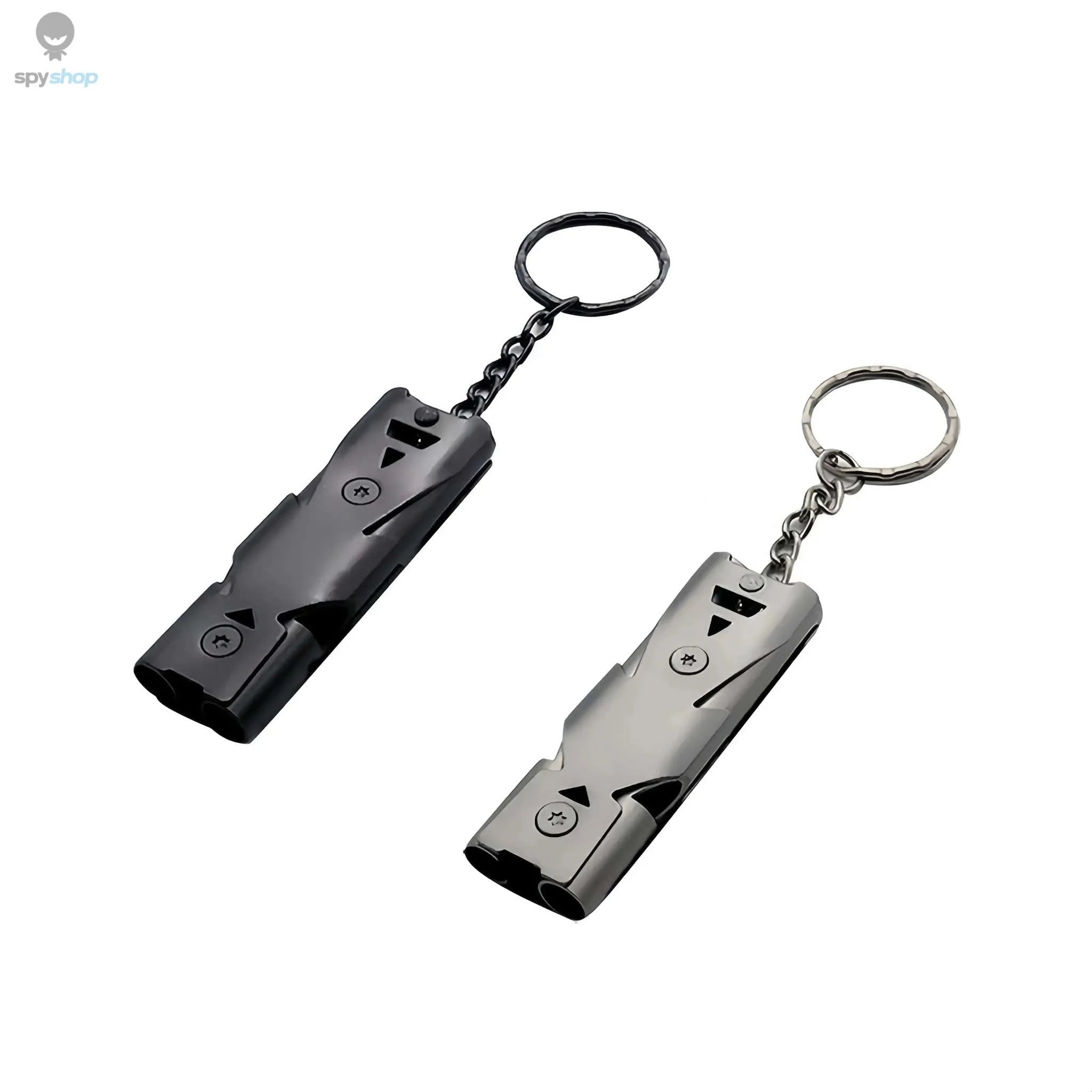 Survival Whistle Keychain – Triple-Tube Emergency Alarm for Outdoor Safety-Grey