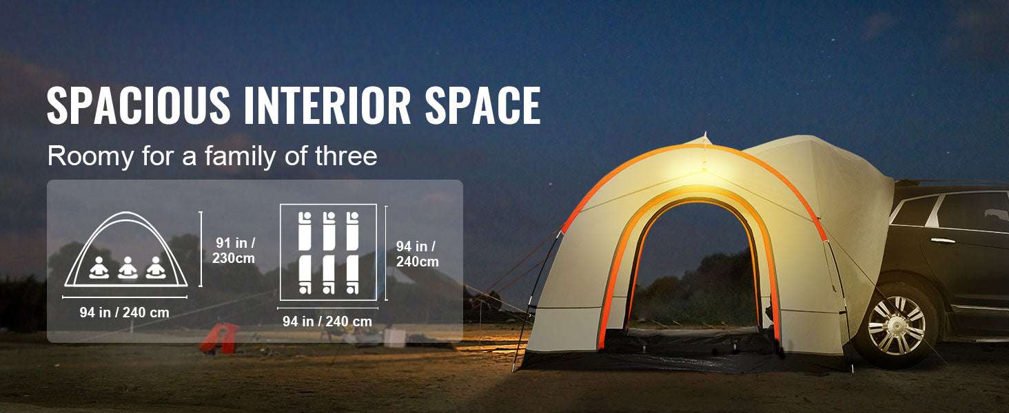 SUV Camping Tent 8x8 ft Waterproof Double Layer Car Tent-United States