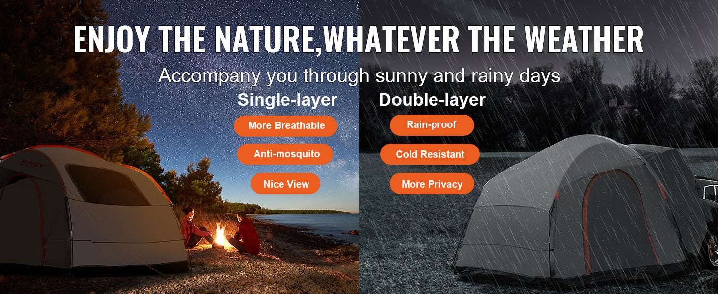 SUV Camping Tent 8x8 ft Waterproof Double Layer Car Tent-United States