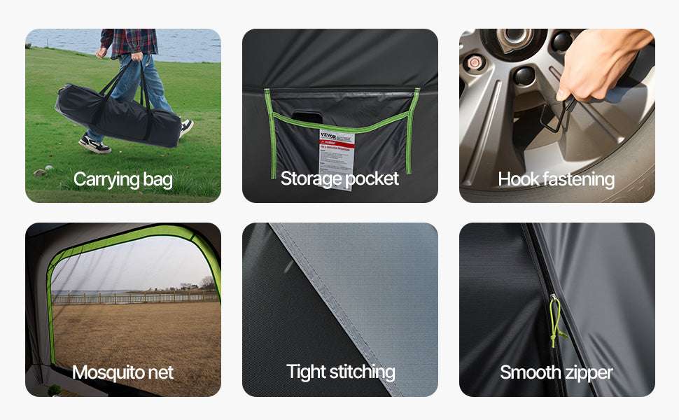 SUV Camping Tent with Awning – Waterproof Double Layer for 5–8-10x10ft / Poland