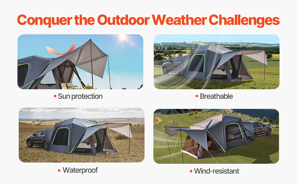 SUV Camping Tent with Awning – Waterproof Double Layer for 5–8