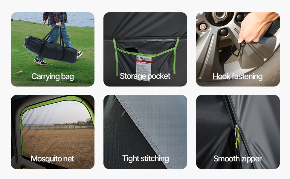 SUV Camping Tent with Awning – Waterproof Double Layer for 5–8