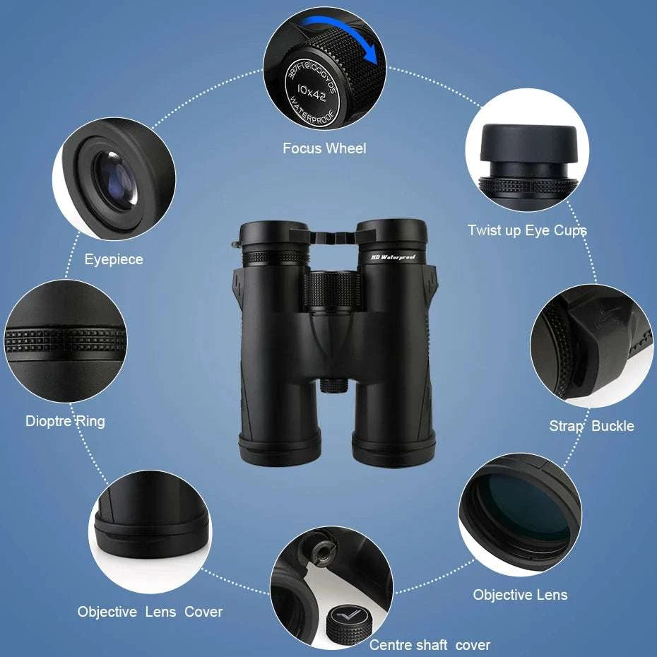 SV47 Waterproof Binoculars 8x/10x Wide View for Birdwatching & Travel-8X42mm
