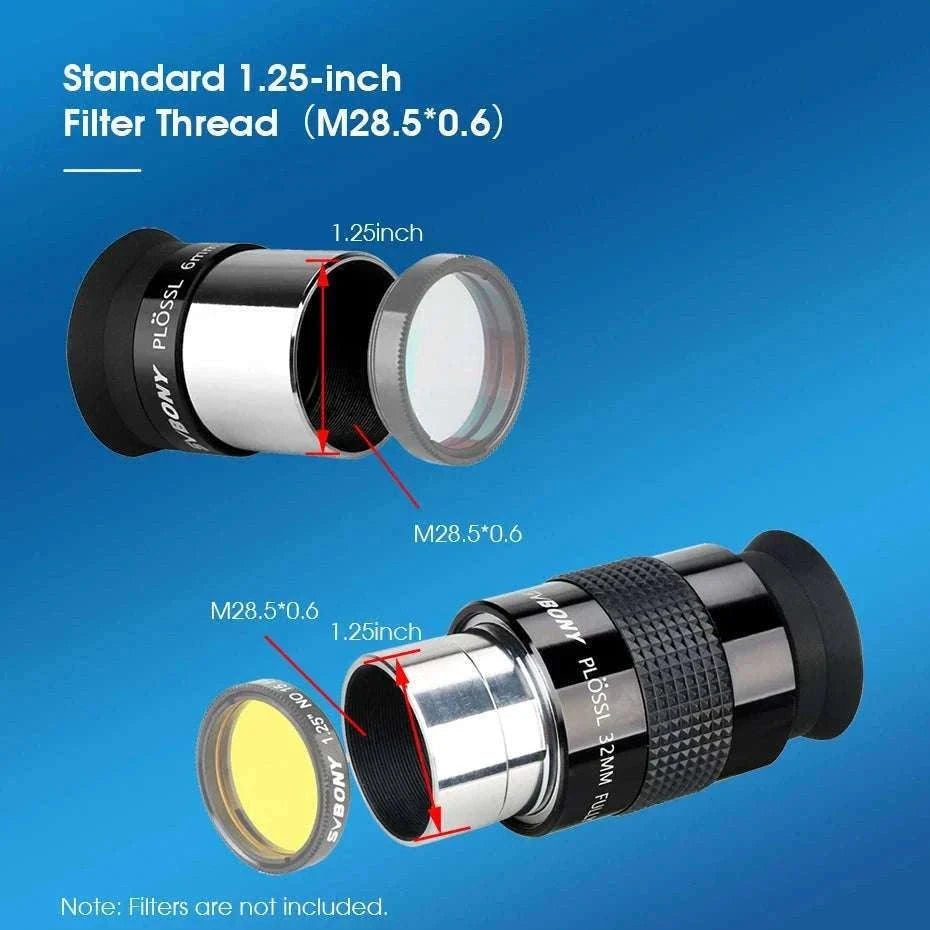SVBONY SV131 1.25" Plossl Telescope Eyepiece for Clear Views-12mm
