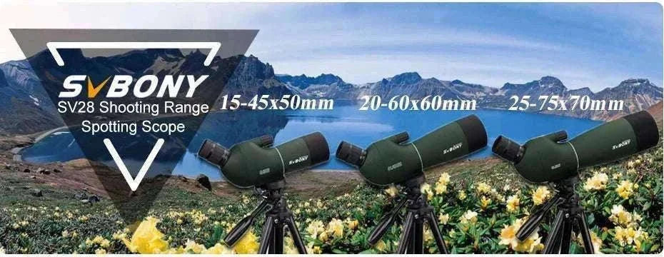 SVBONY SV28 25-75x70 Spotting Scope for Clear Distance Viewing-Black 25-75X70