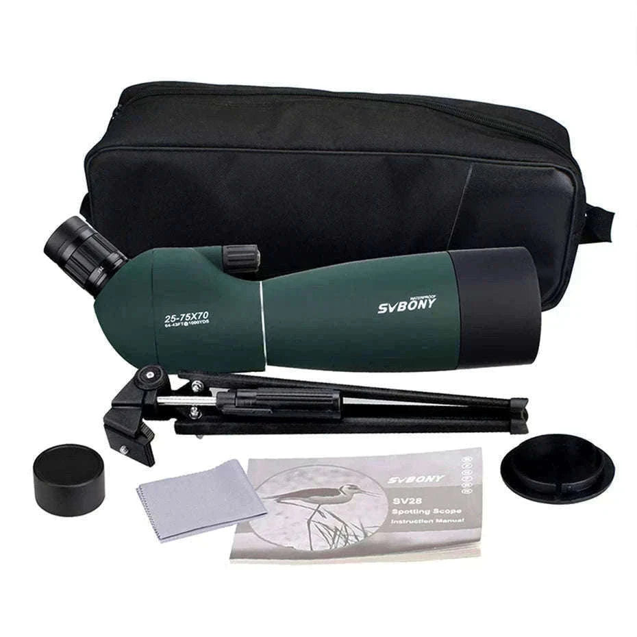 SVBONY SV28 25-75x70 Spotting Scope for Clear Distance Viewing-Black 25-75X70