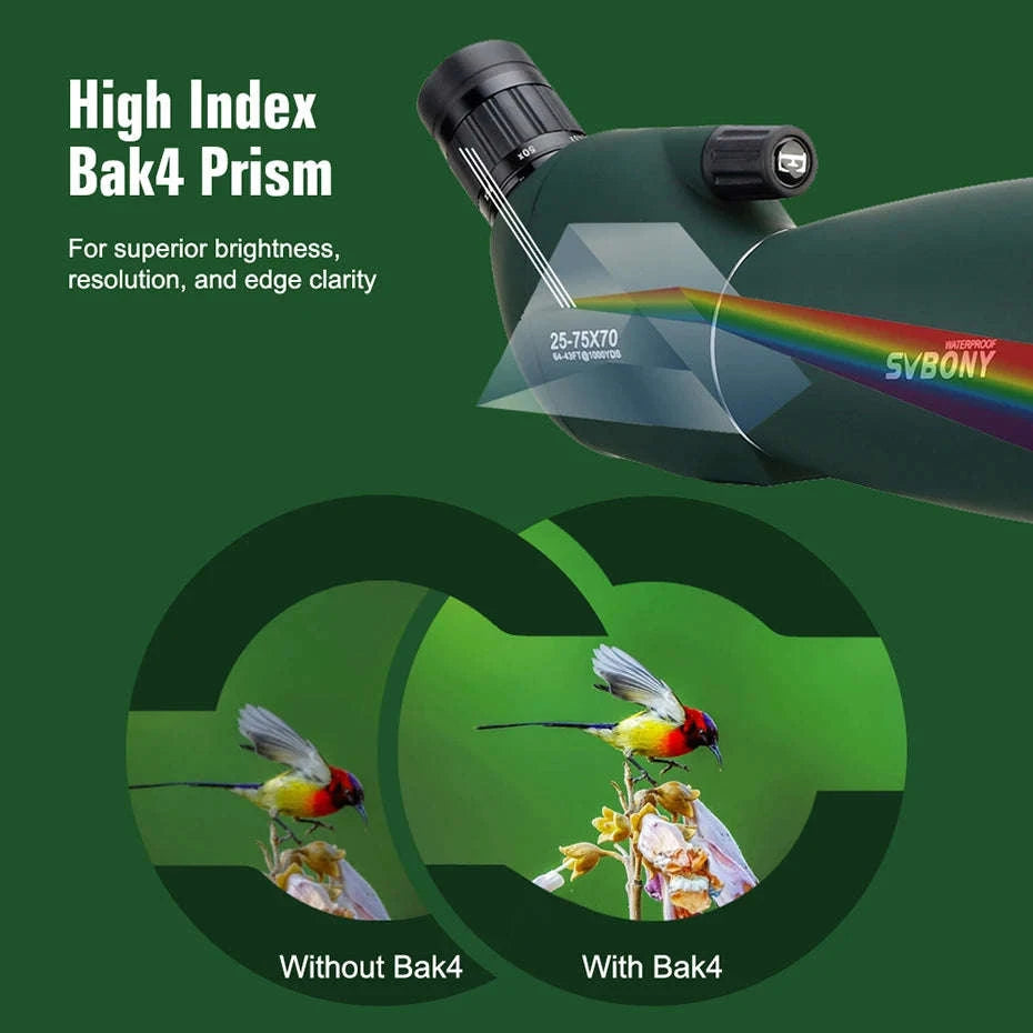 SVBONY SV28 Spotting Scope Zoom Telescope Waterproof-20-60X60-holder