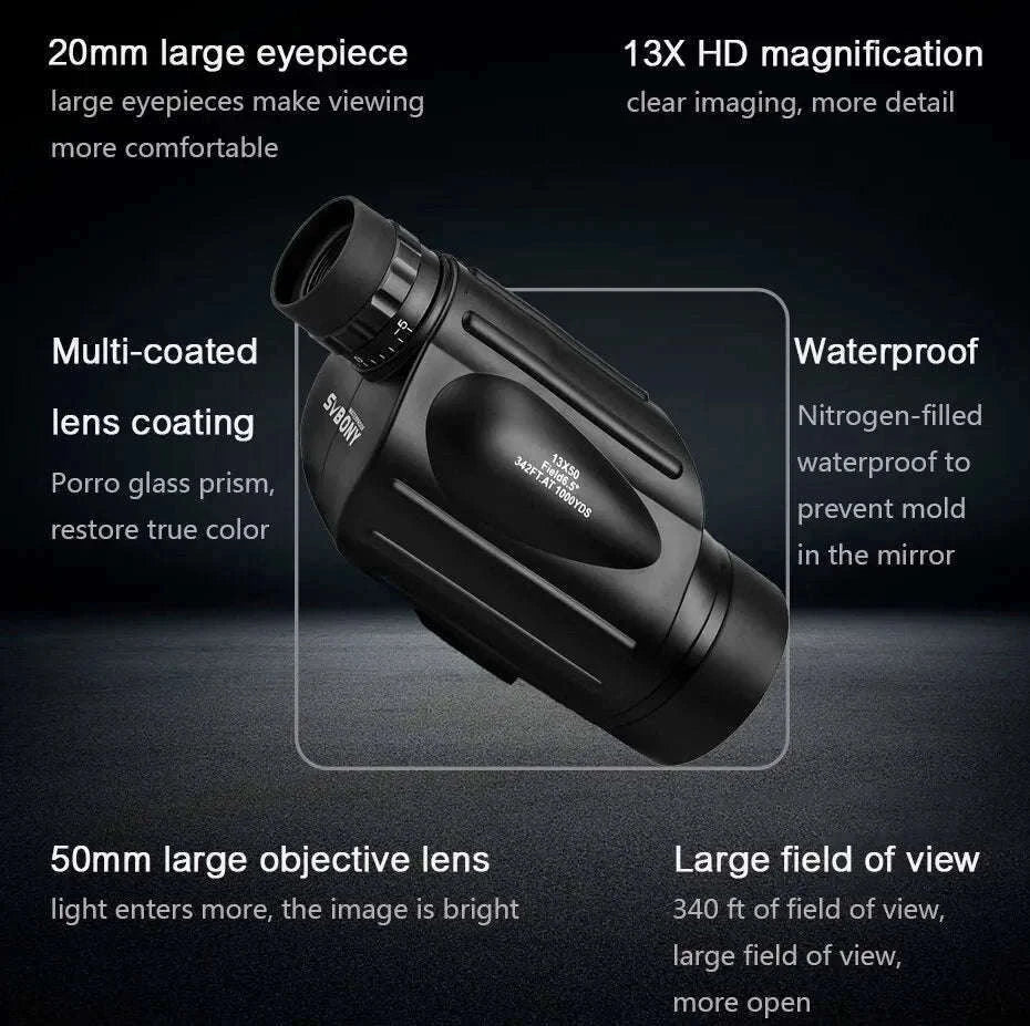 Svbony SV49 Monocular Telescope for Travel and Outdoor Viewing-SV49 10-30x50
