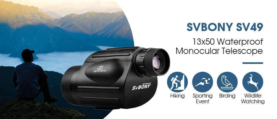 Svbony SV49 Monocular Telescope for Travel and Outdoor Viewing-SV49 10-30x50