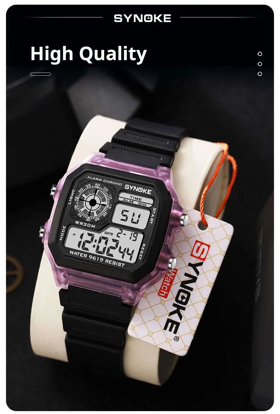 SYNOKE Digital Sports Watch with Multifunction Luminous Display-Grey