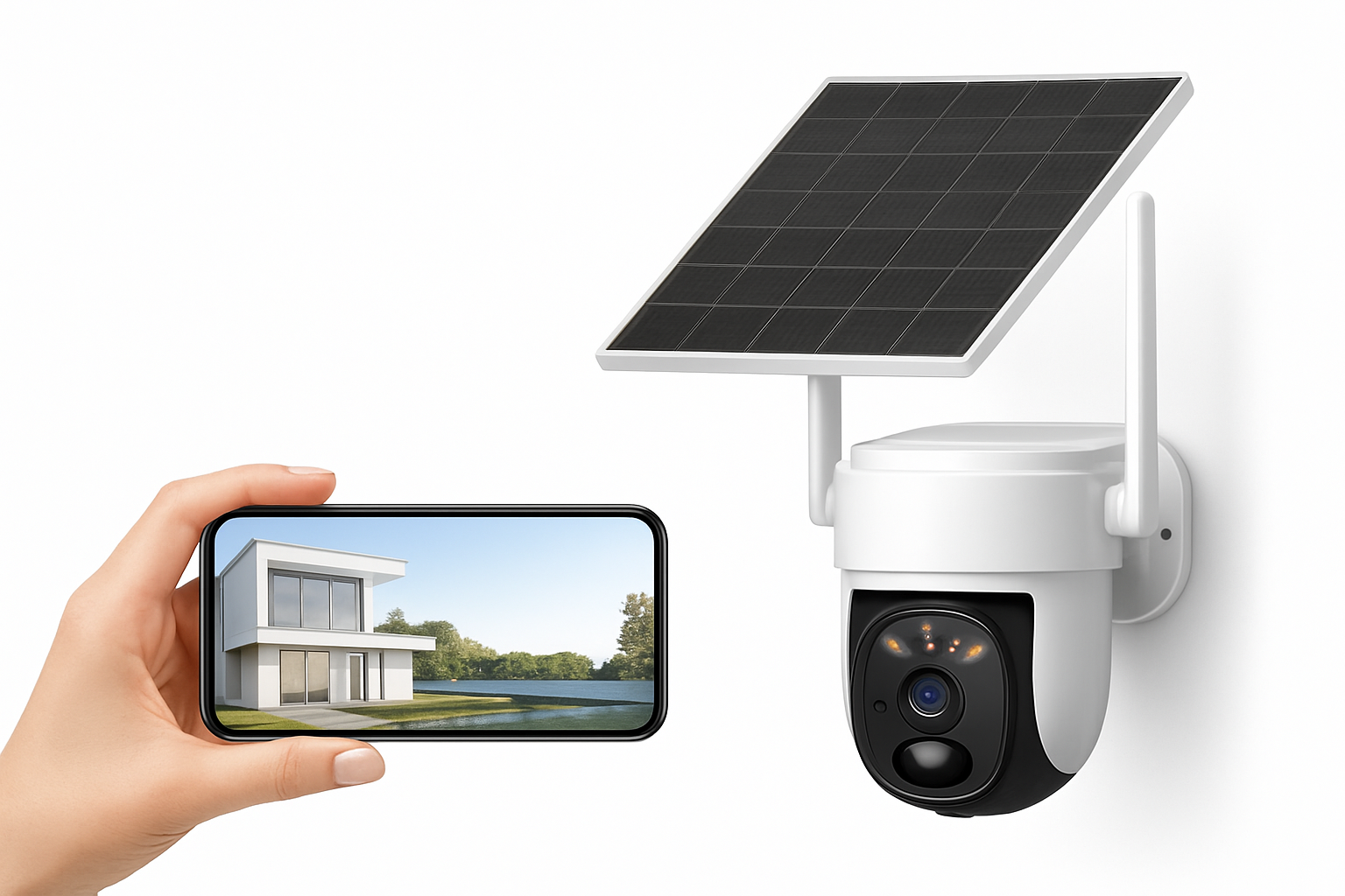 Solar WiFi Security Camera 360° Pan Tilt with Human Detection