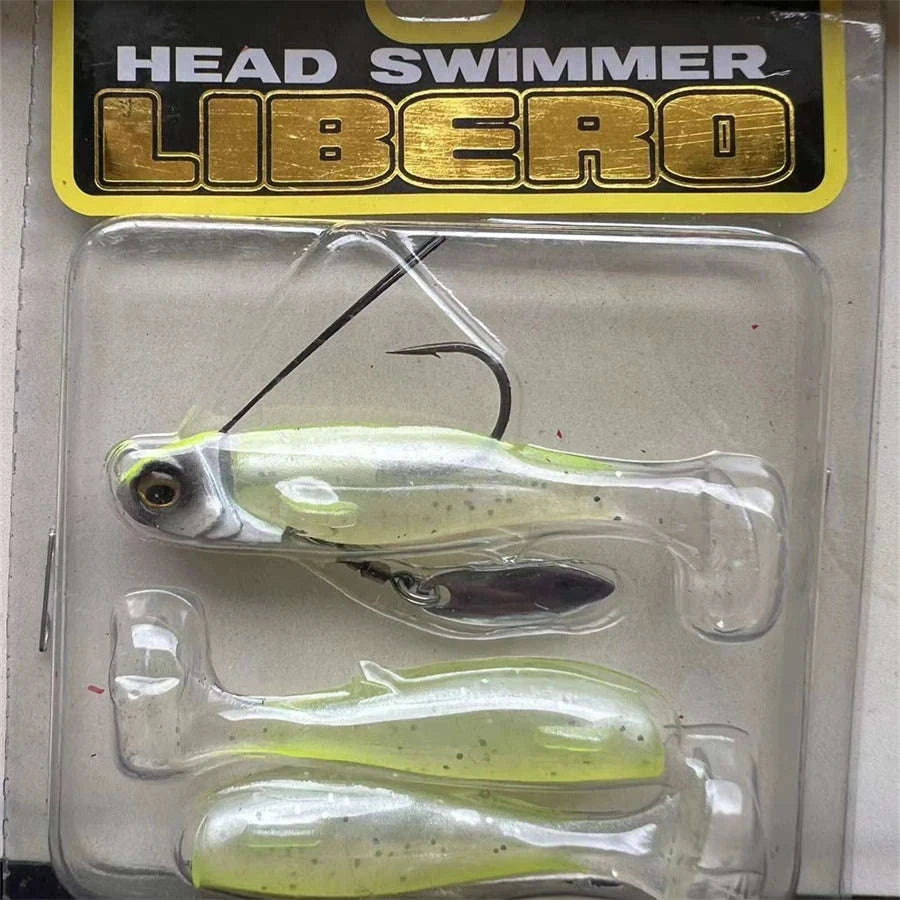 T-Tail Soft Swimbait with Rotating Blade for Bass and Sea Fishing-YELLOW / 7G