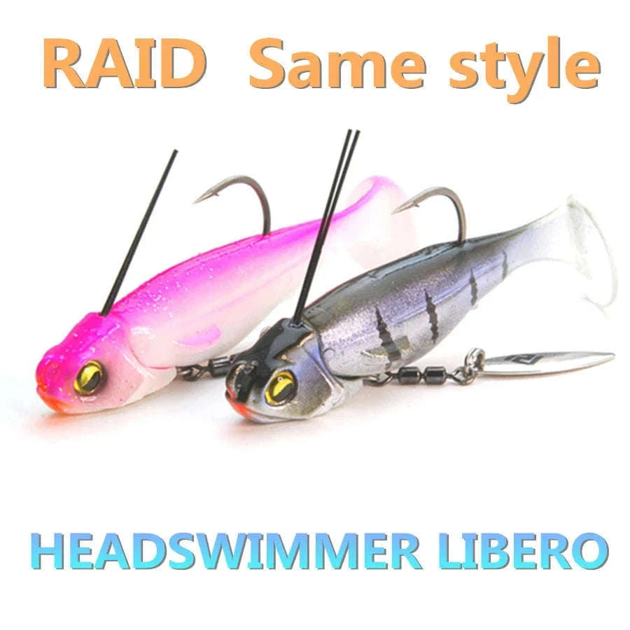 T-Tail Soft Swimbait with Rotating Blade for Bass and Sea Fishing-YELLOW / 7G