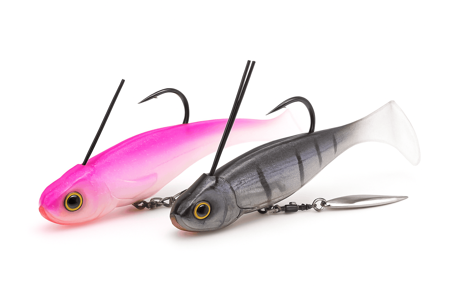 T-Tail Soft Swimbait with Rotating Blade for Bass and Sea Fishing-YELLOW / 7G