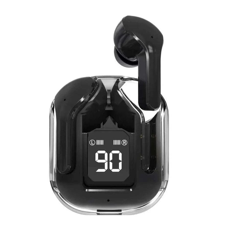 T2 Transparent Bluetooth Earphones with HIFI LED Display-Green