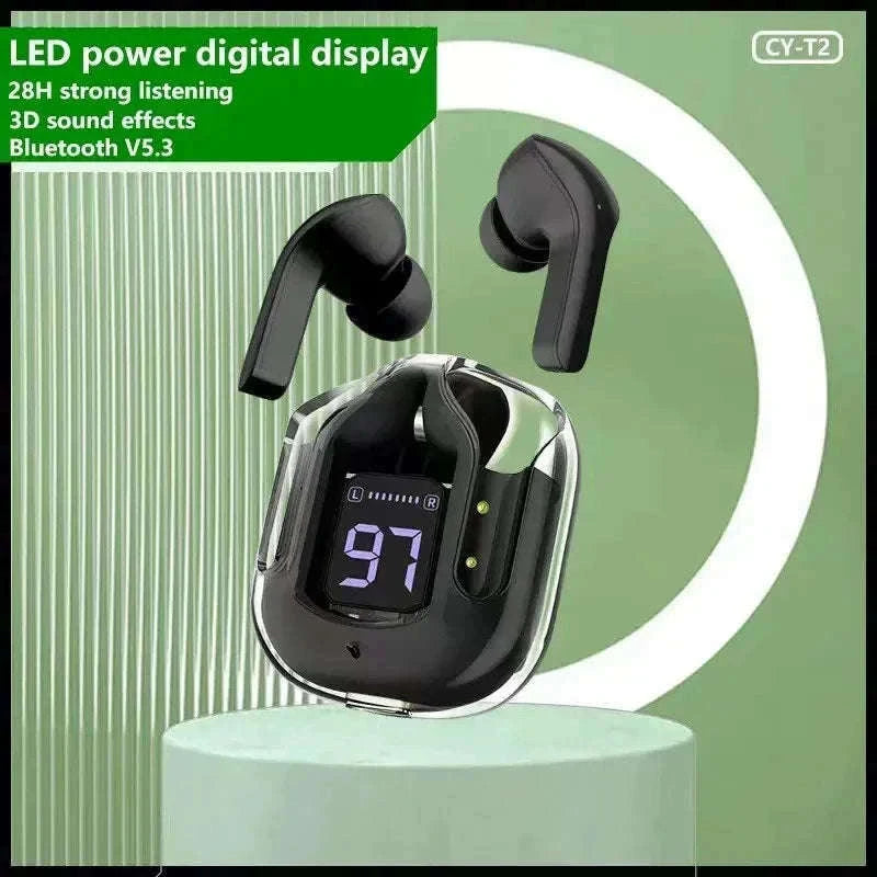 T2 Wireless Bluetooth Earphones with LED Display-Pink