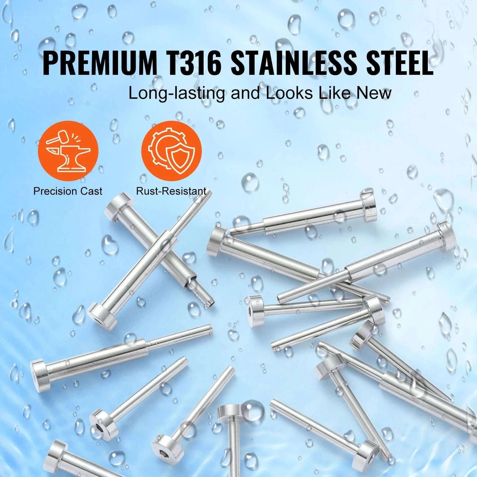 T316 Stainless Steel Cable Railing Kit for 1/8" Cable, 20 Pack-2.24lb / CZECH REPUBLIC