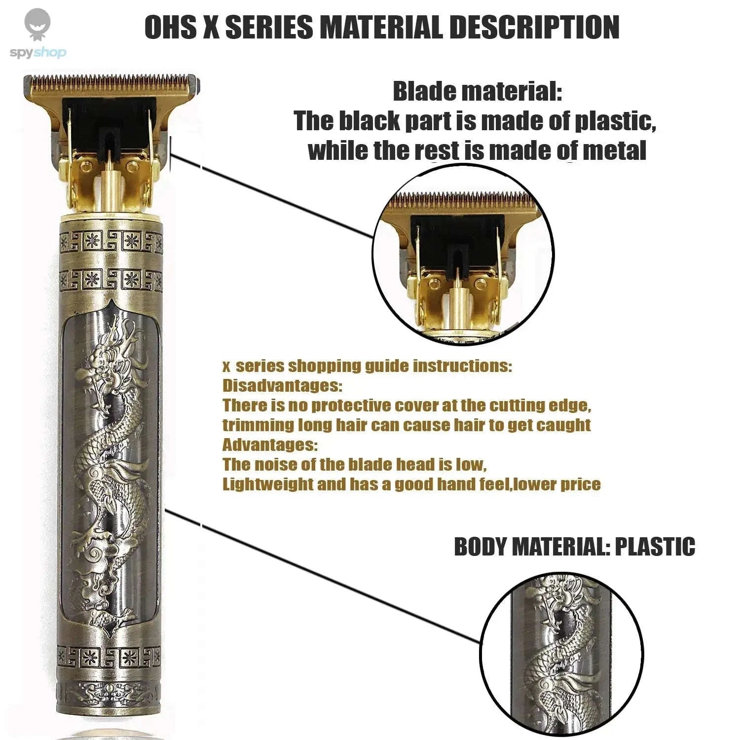 T9 Hair Clipper – Precision Trimmer for Clean Lines and Easy Grooming-OHS S2 DRAGON