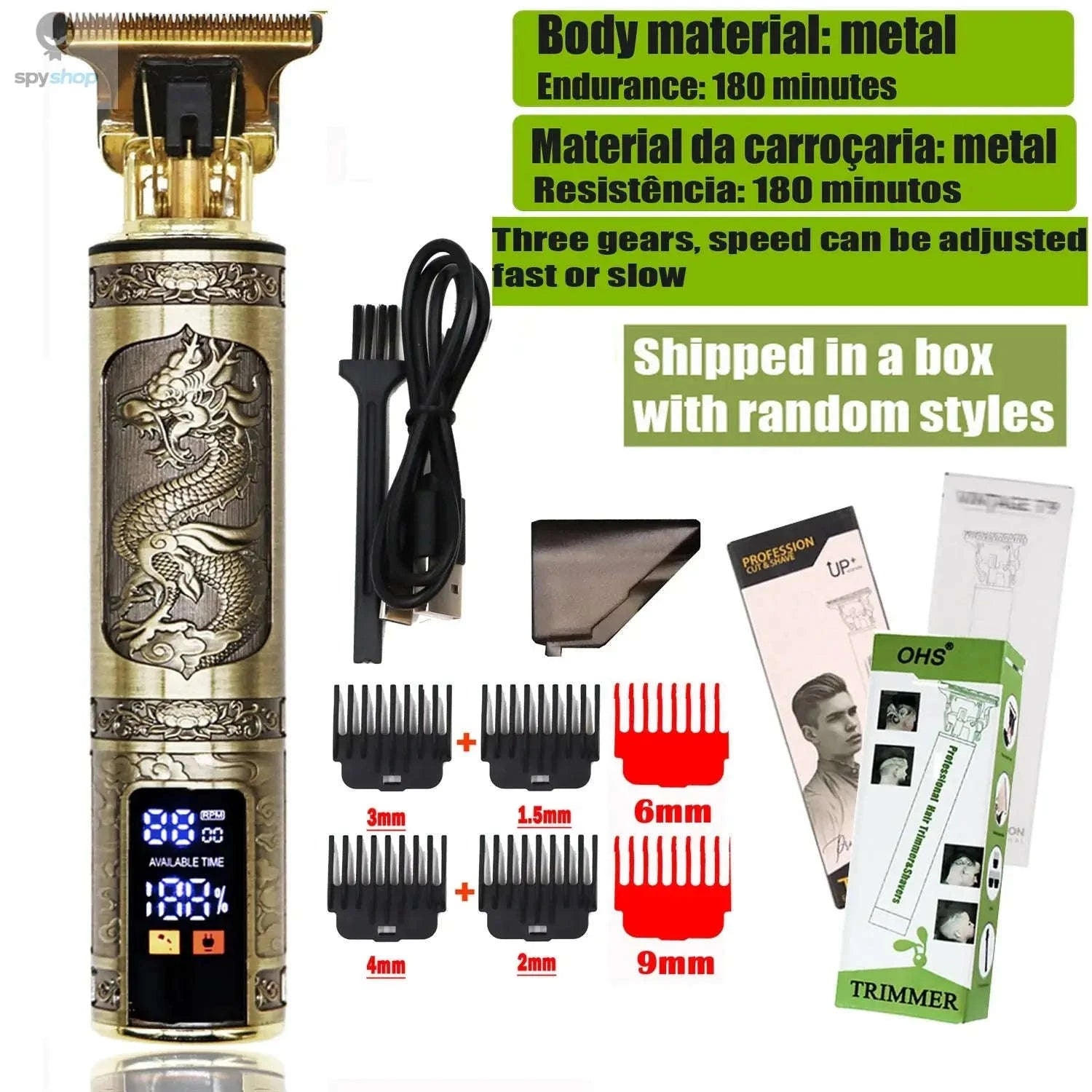 T9 Hair Clipper – Precision Trimmer for Clean Lines and Easy Grooming-OHS S2 DRAGON