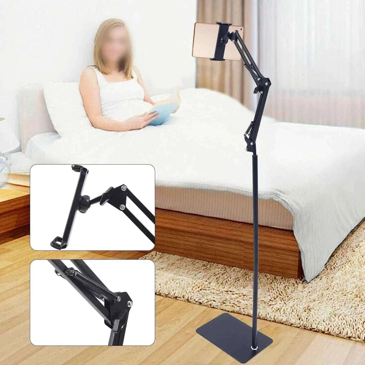 Tablet Floor Stand Adjustable Height & 360° Swivel-black / United States