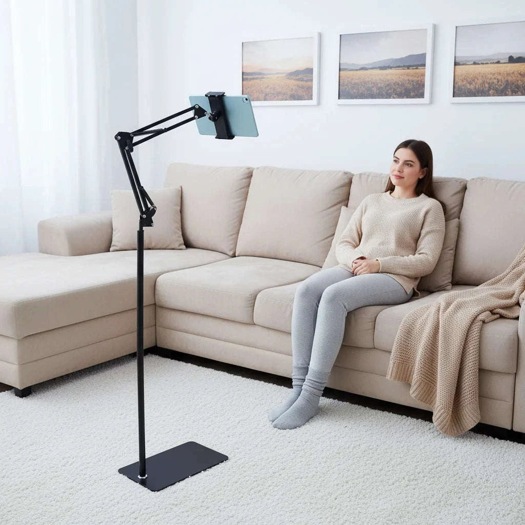 Tablet Floor Stand Adjustable Height & 360° Swivel-black / United States