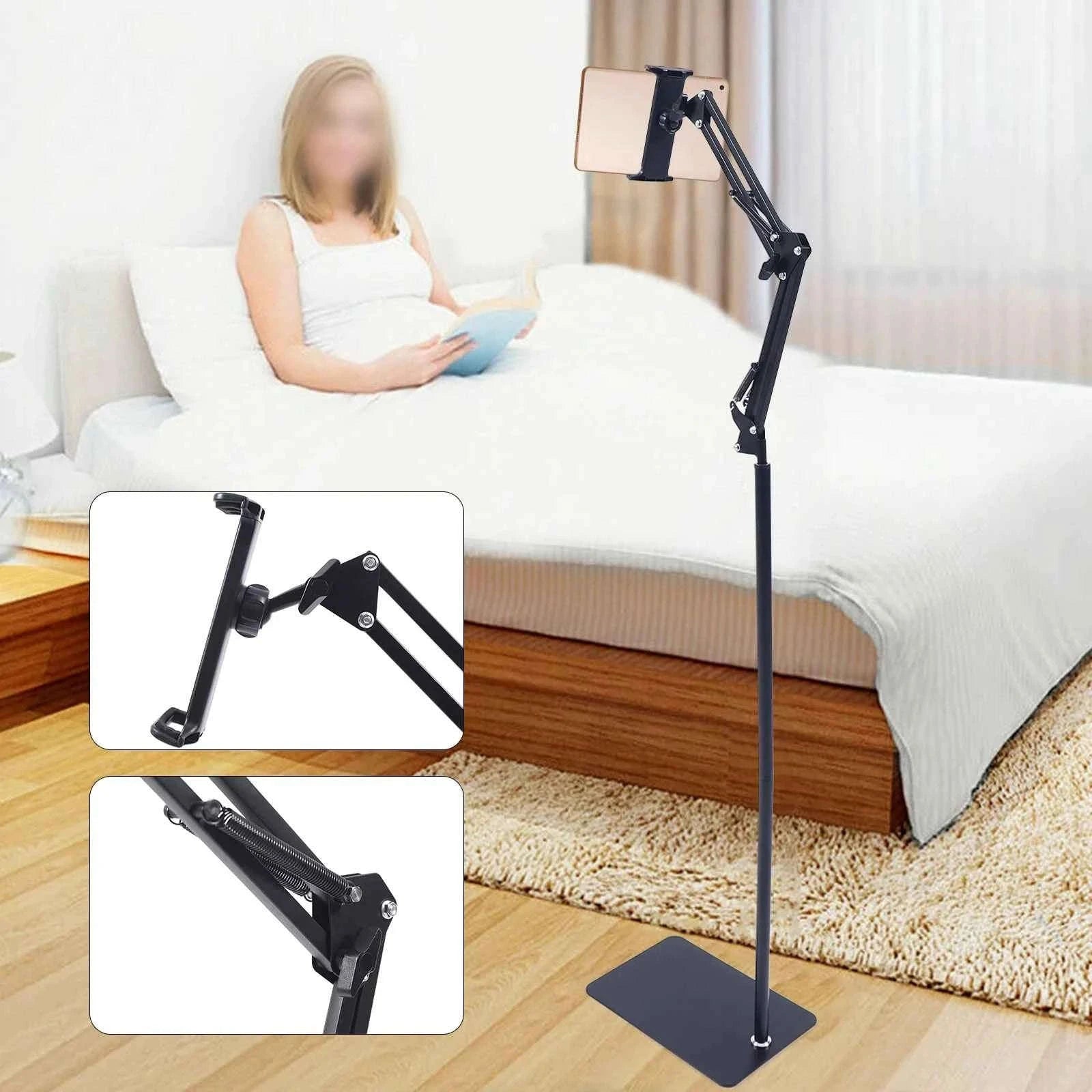 Tablet Floor Stand Adjustable Height & 360° Swivel-black / United States
