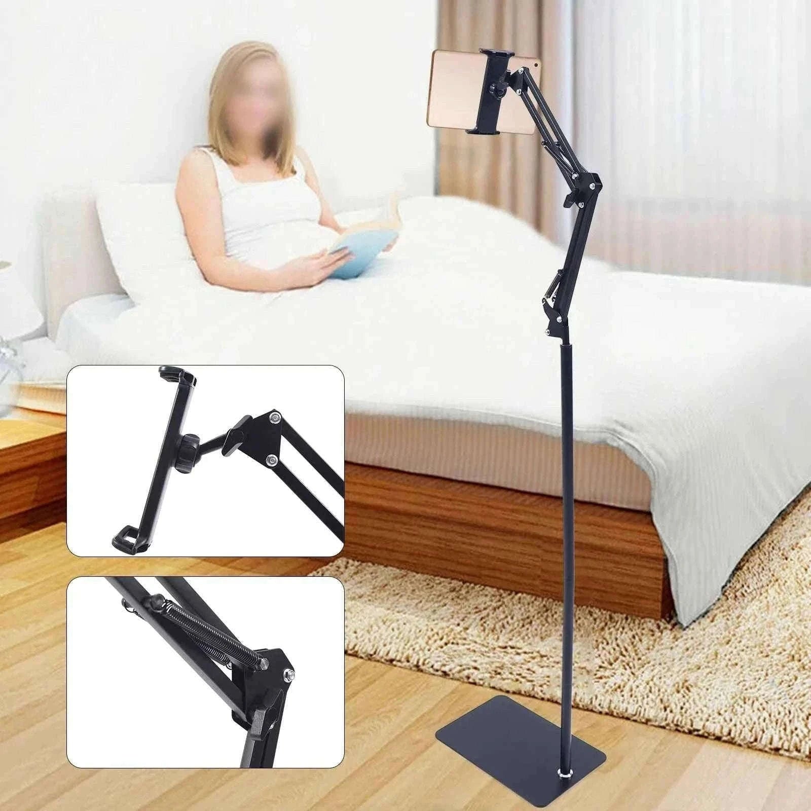 Tablet Floor Stand Adjustable Height & 360° Swivel-black / United States