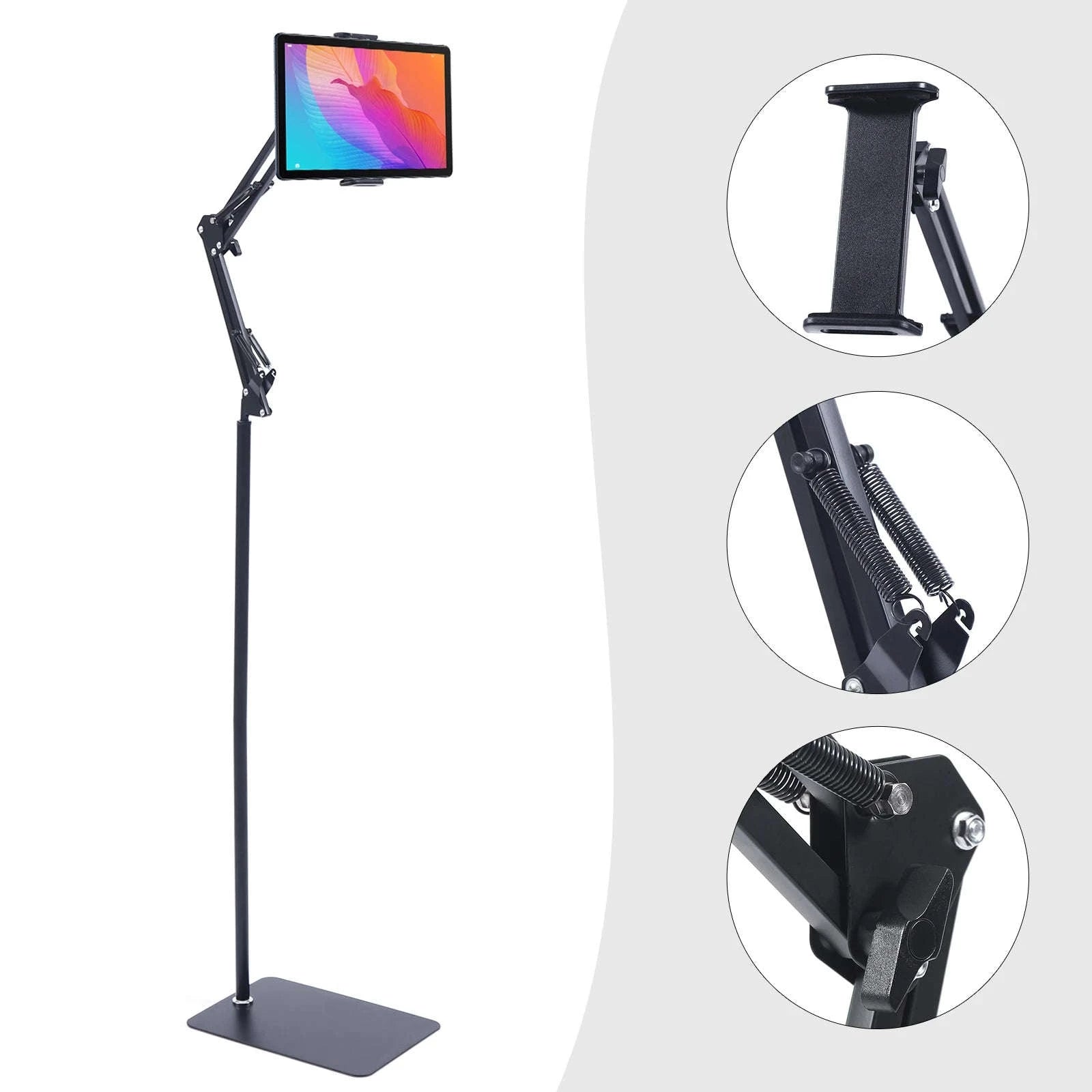 Tablet Floor Stand Adjustable Height & 360° Swivel-black / United States
