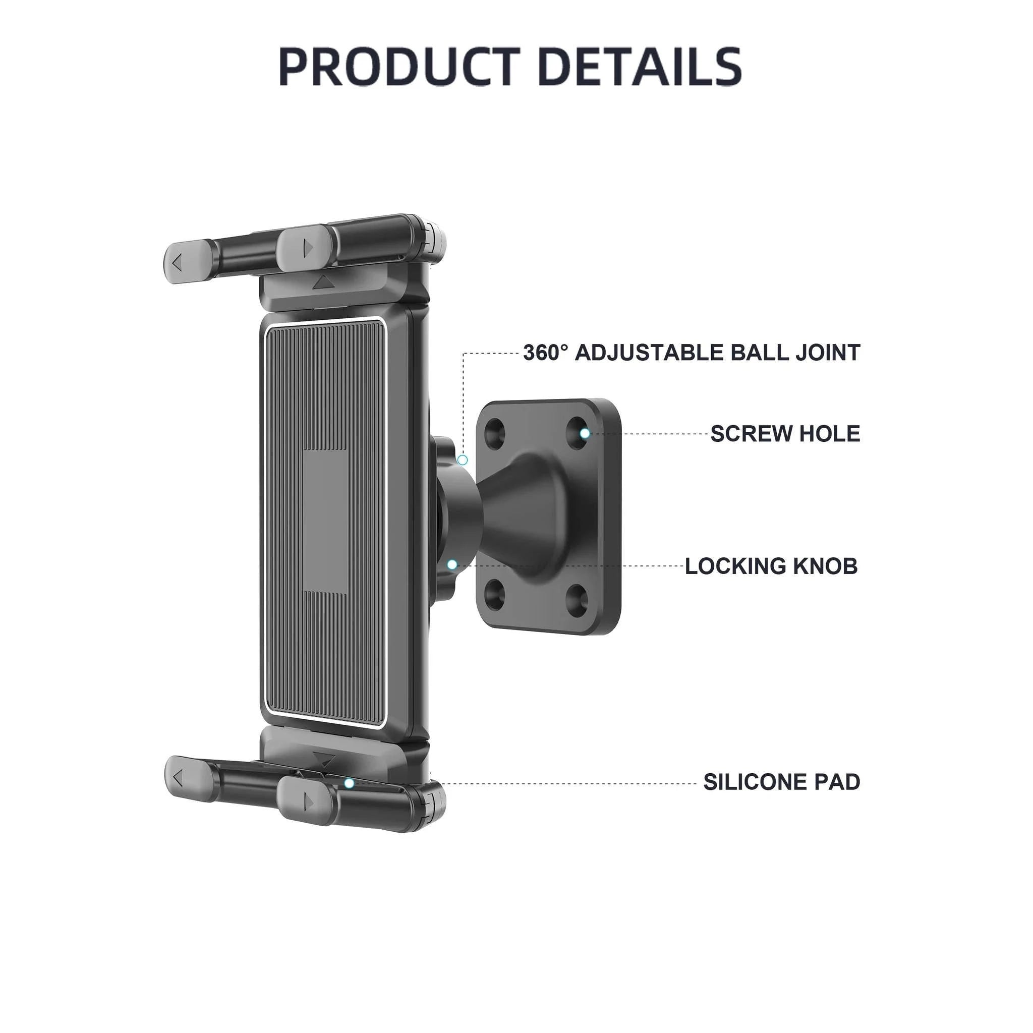 Tablet Wall Mount 360° Rotation Holder Stand for 4.7-15 in Devices-Default Title