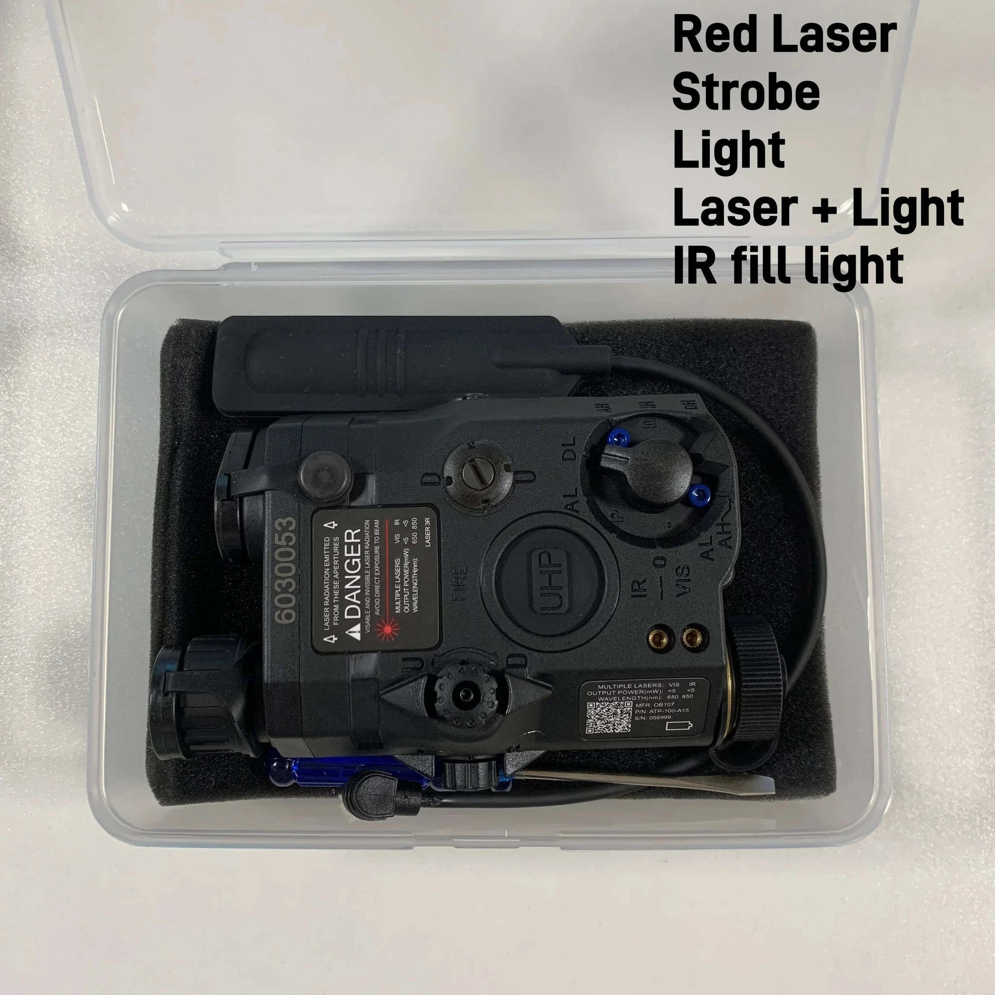 Tactical Airsoft PEQ-15 Laser & Light Module-Red Laser-DE