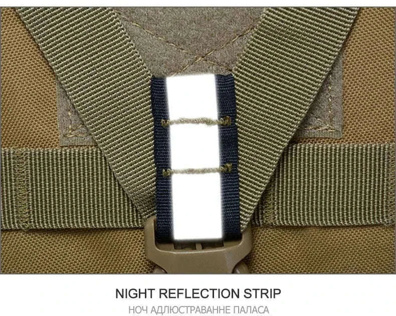 Tactical Backpack with Reflective Strips and 20-35L Storage-Khaki / United Kingdom