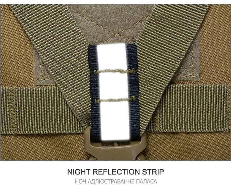 Tactical Backpack with Reflective Strips and 20-35L Storage-Khaki / United Kingdom