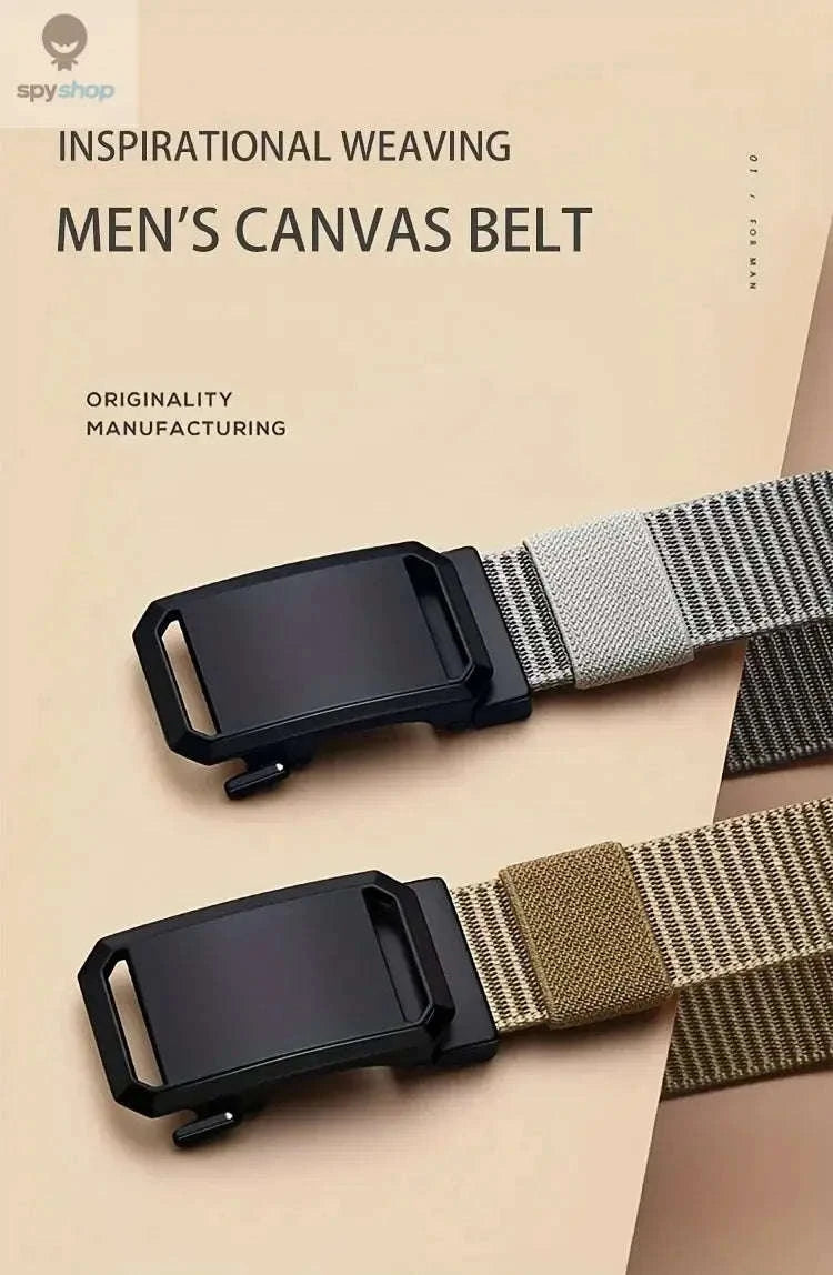 Tactical Canvas Belt – Automatic Buckle, Durable Outdoor Strength-light brown / 120cm