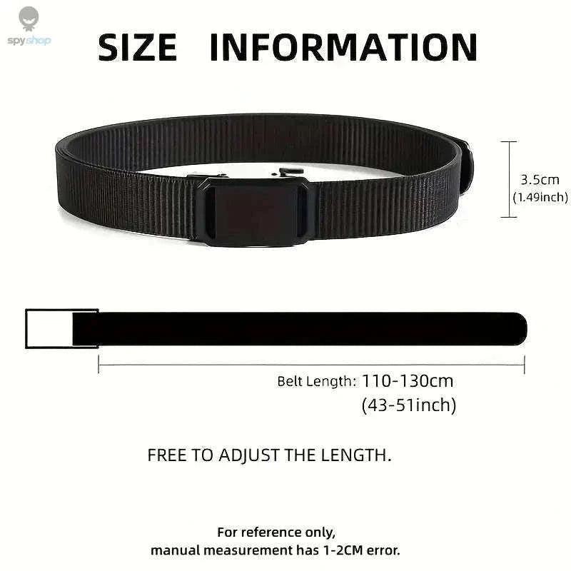 Tactical Canvas Belt with Automatic Buckle for Daily Support-light brown / 120cm