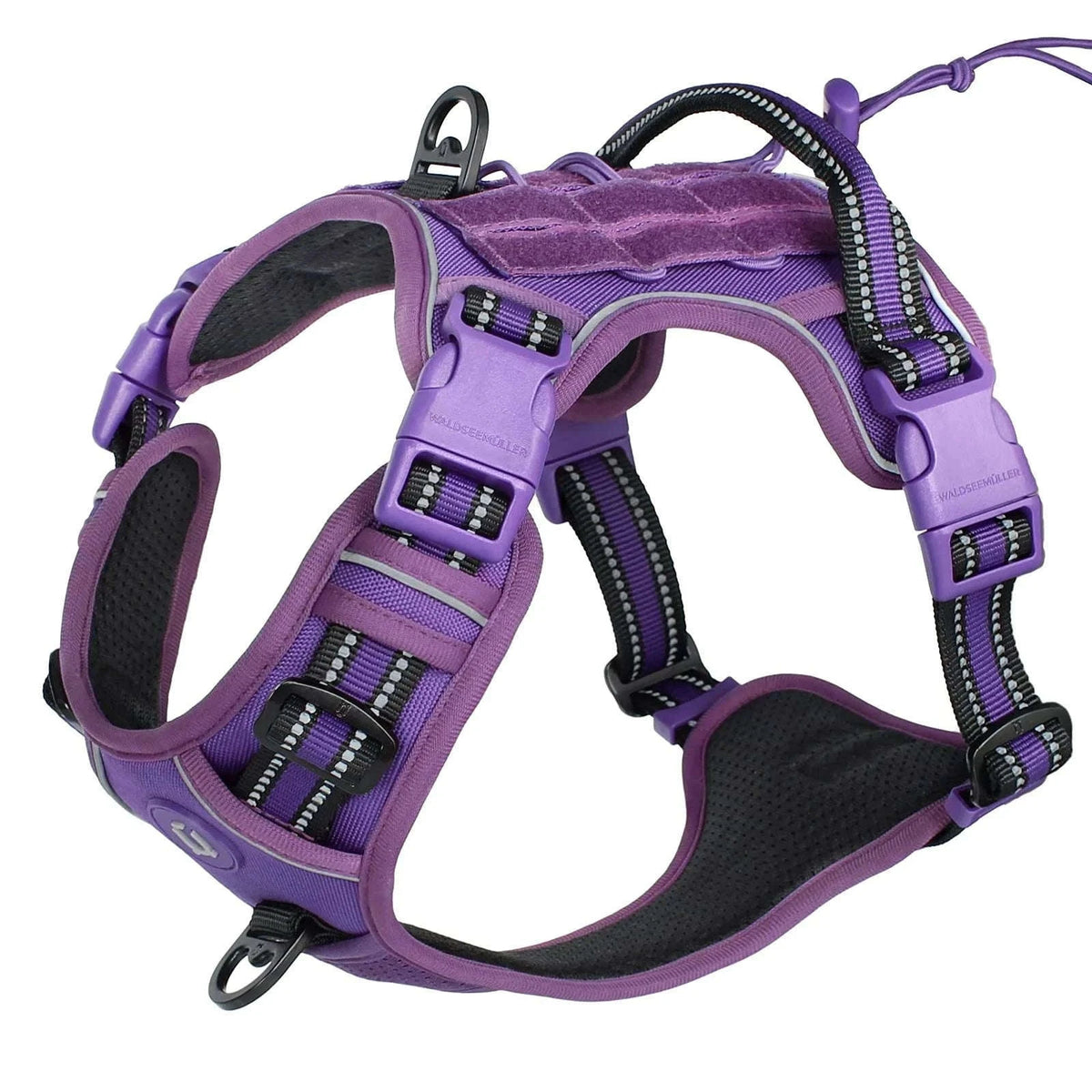 Tactical Dog Harness – No-Pull MOLLE Vest for Active Dogs-PURPLE / XL