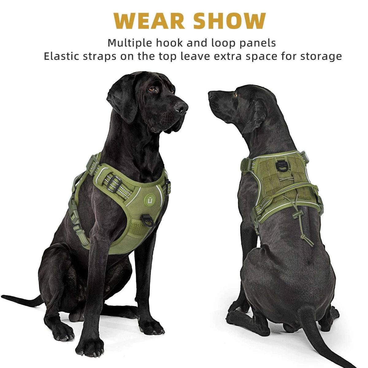 Tactical Dog Harness – No-Pull MOLLE Vest for Active Dogs-PURPLE / XL