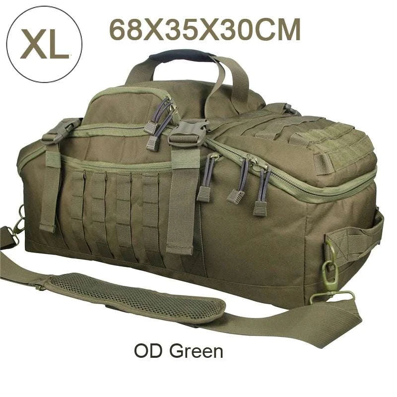 Tactical Duffle Backpack 30L–80L with MOLLE for Gym, Travel & Outdoor-XL Black / United States